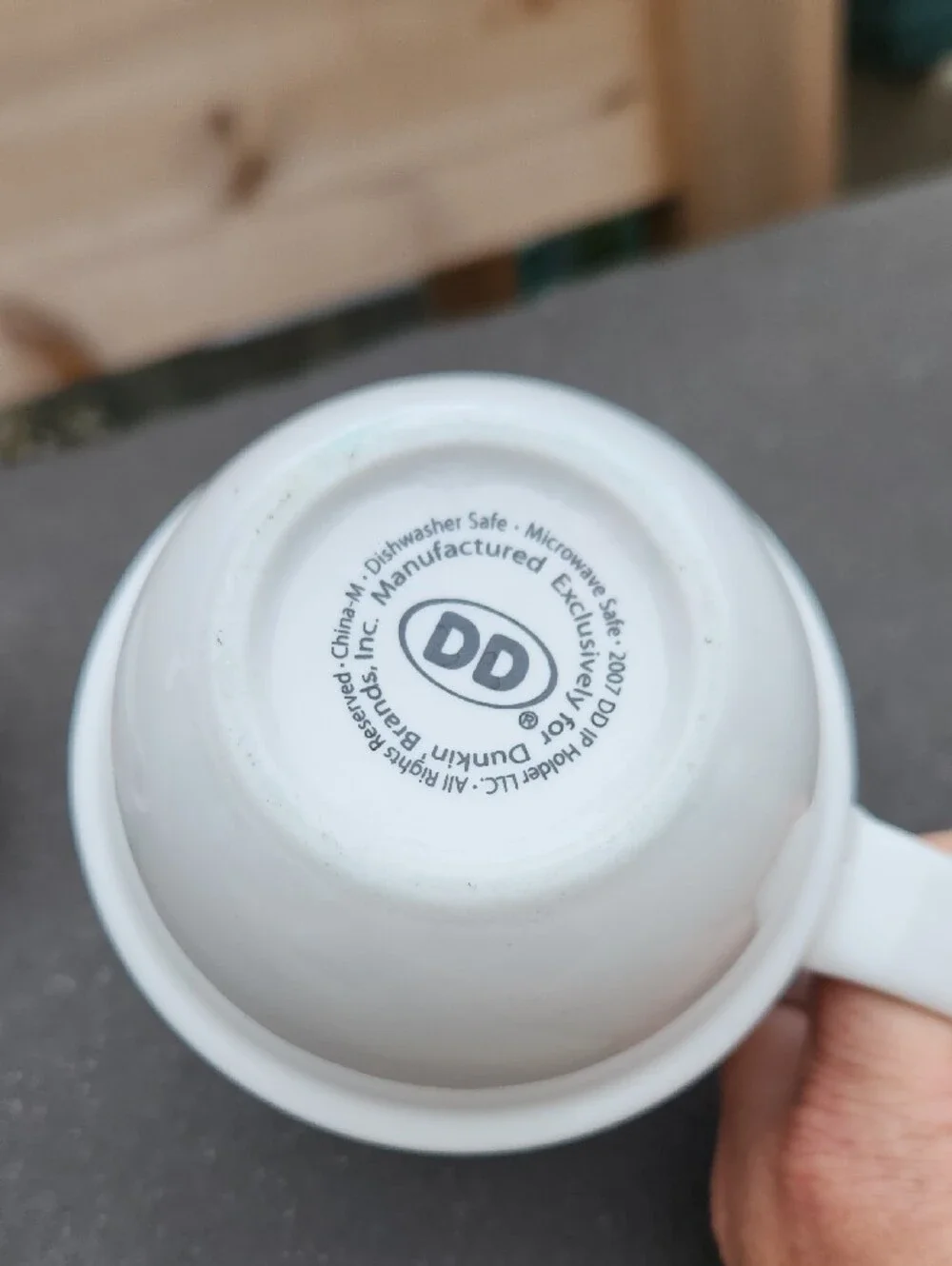 Vtg. Set Of 2 Dunkin-Inspired White Ceramic Coffee Mugs Set